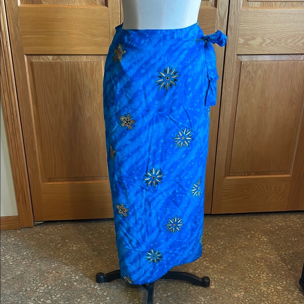 Teal Blue Beach Swim Coverup Sarong Wrap Scarf